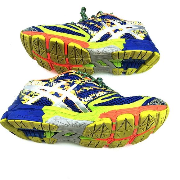 Asics Gel Noosa Tri 10 Blue Neon Green Womens 7 - Picture 5 of 8